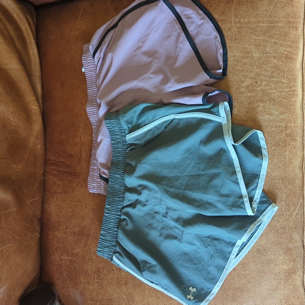 Two Under Armour athletic shorts